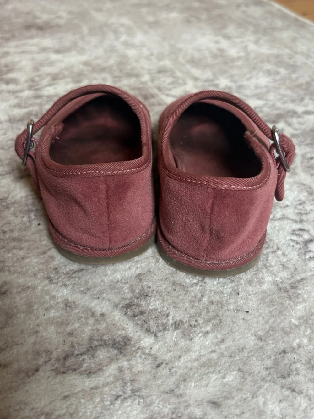Zara Girls Suede Mary Jane Shoes in Dusty Rose